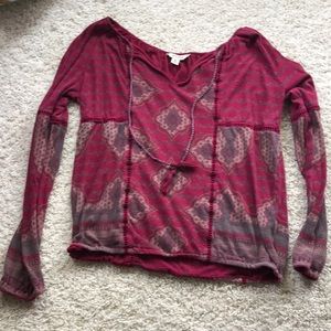 Lucky brand long sleeved pattern shirt.